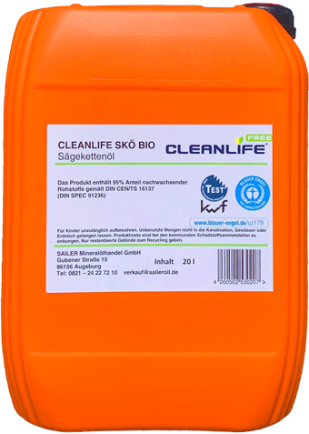 CLEANLIFE® FREE Sägekettenhaftöl BIO, 20 Liter